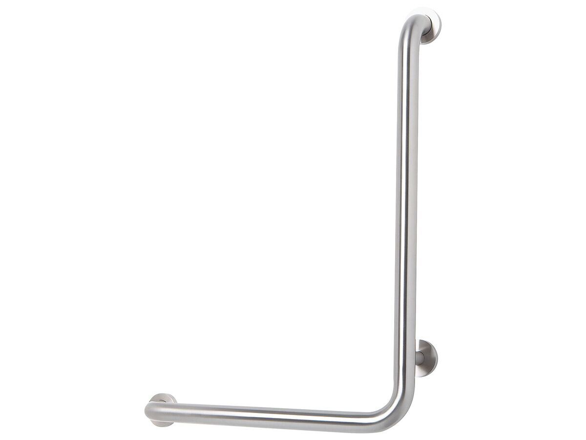 Mobi 800 x 400mm Left Hand Shower Grab Rail Polished Stainless Steel from Reece
