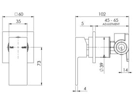 Milli Edge MK2 Shower / Bath Mixer Chrome