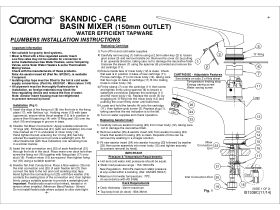 Installation Instructions - Caroma Skandic Care Basin Mixer Tap 150mm Outlet Warm - Cold Indicators Chrome (5 Star)