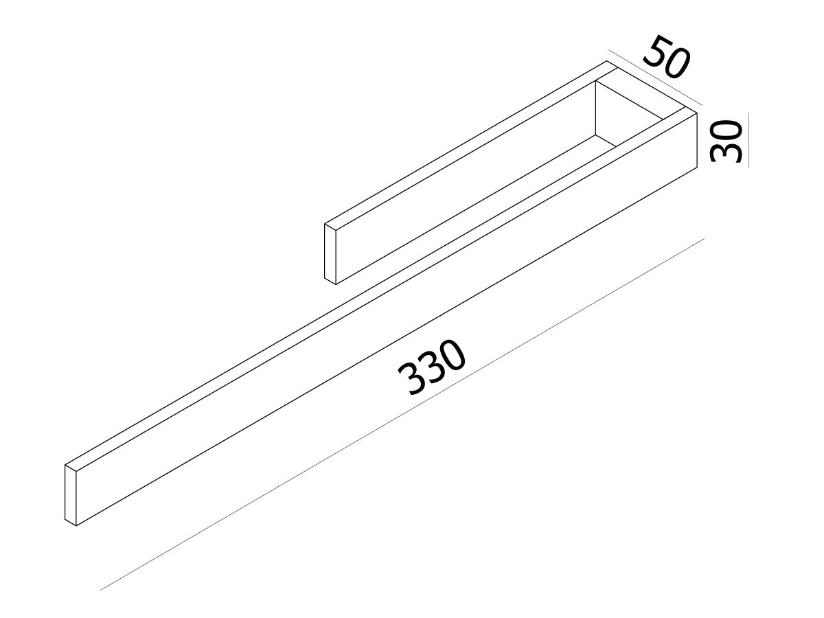 Milli Edge Vanity Towel Holder 330mm Chrome