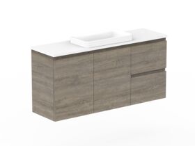 Posh Domaine Plus Ensuite 1200 Single Bowl Wall Hung Vanity Unit Caesarstone Top