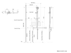 Shower T Rail Slider Handshower Set with 2 Meter Hose Left Hand 4 Star