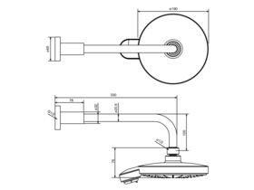 GROHE Power & Soul Cosmo 190mm Overhead Shower & Arm Chrome