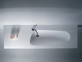Palomba Wall Basin with Fix 1200mm x 500mm 1 Tap Hole White