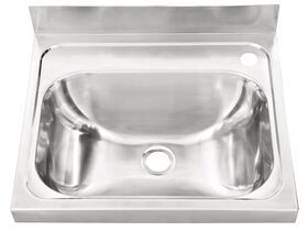 Wolfen Wall Hand Basin Stainless Steel 500x420mm Right Hand 1 Tap Hole (Less Wall Bracket)