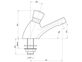 Gentec Flostop Time Flow Single Temperature Pillar Tap