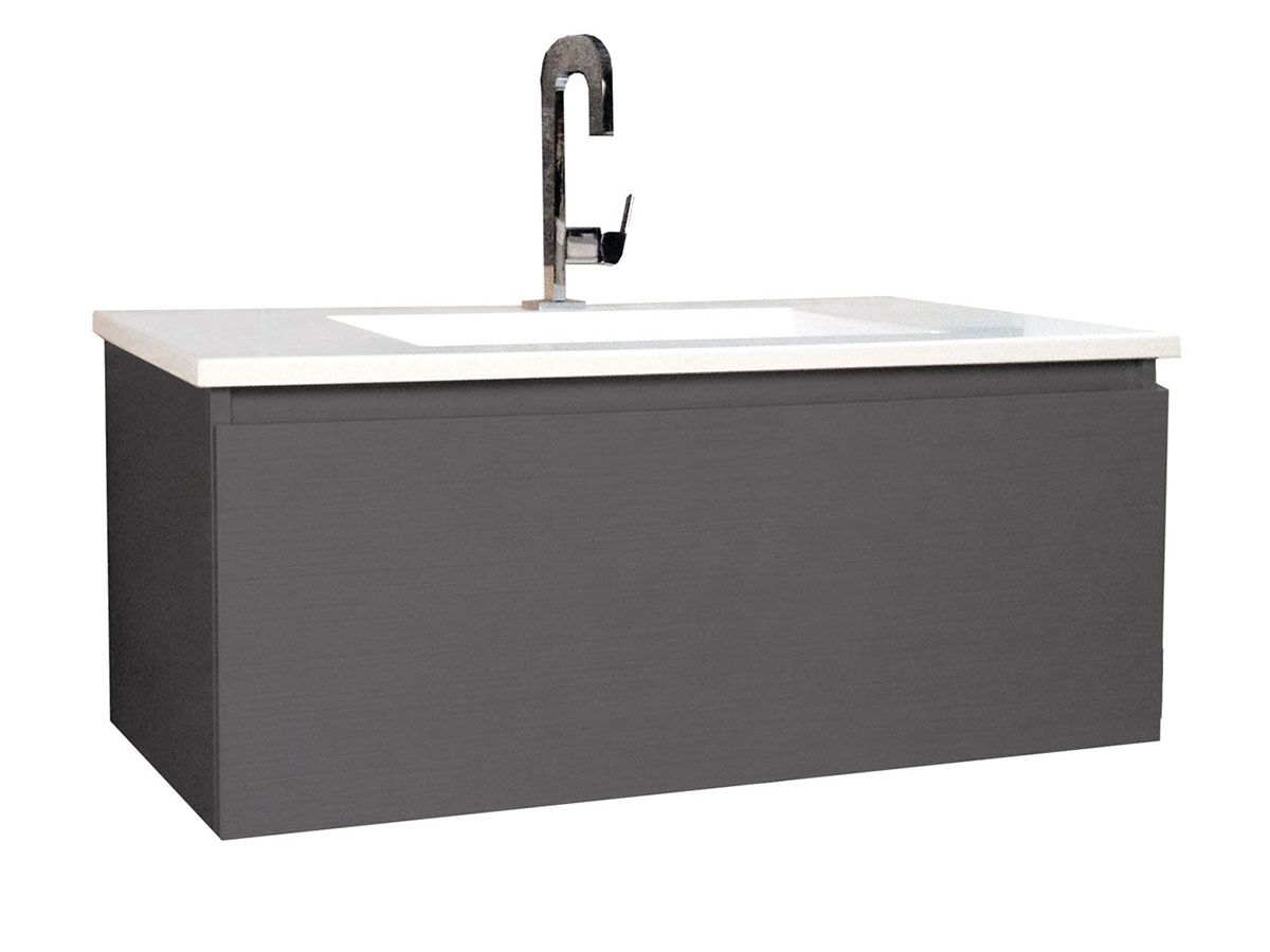 Posh Solus Wall Hung Vanity Unit (Acrylic Top) 1 Drawer 900mm