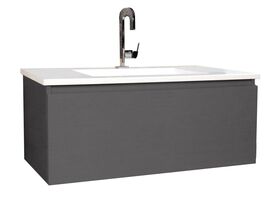 Posh Solus Wall Hung Vanity Unit (Acrylic Top) 1 Drawer 900mm
