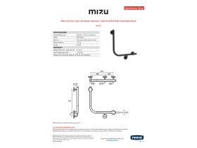 Specification Sheet - Mizu Drift 450 x 450 x 90 Degree Ambulant Toilet Grab Rail Right Hand Matte Black