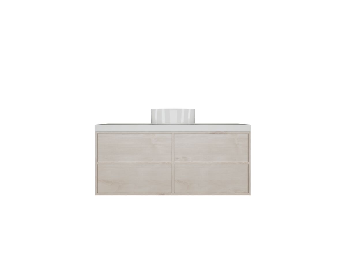 Kado Aspect Wall Hung Vanity Unit 1200mm 4 Drawer Corian 50mm Top