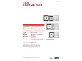 Technical Guide - Posh Solus MKII Single Bowl Inset Sink 850mm Left Hand Bowl 1 Taphole Stainless Steel