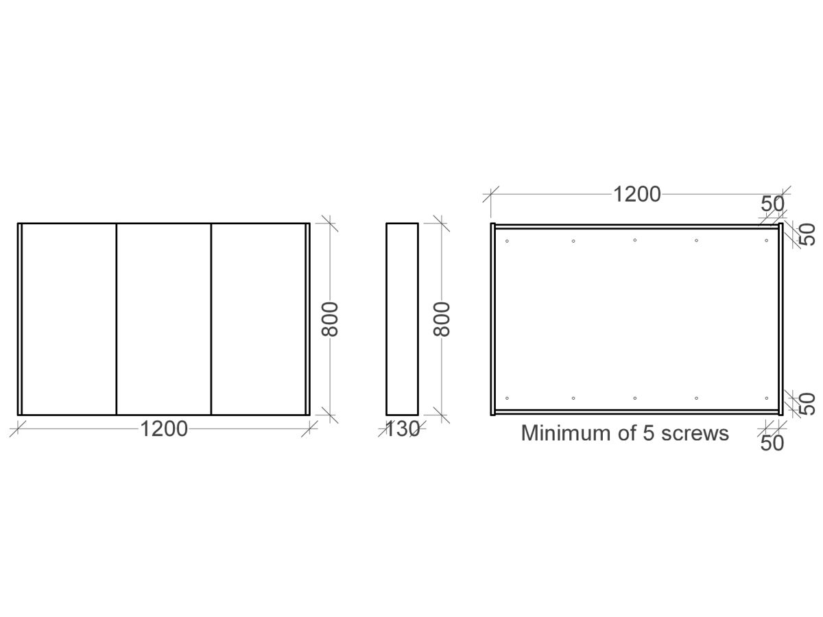 Kado Arc Shaving 1200mm x 800mm x 130mm 3 Door Australian