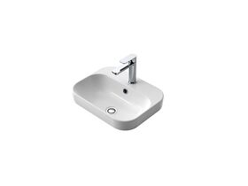 Luna Inset Basin One Taphole Overflow White