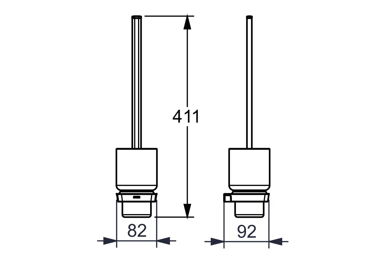 Sonia S6 Wall Mounted Toilet Brush Set Chrome/ Glass from Reece