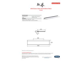 Specification Sheet - Milli Glance Glass Shelf 600mm Black