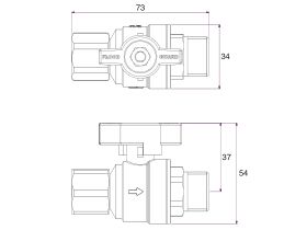 Technical Drawing - Floodguard Isolation Valve 15mm