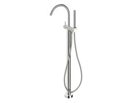 Sussex Scala Floor Mounted Bath Mixer Curved Outlet with Hand Shower Trimset Chrome (3 Star)
