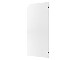 Hero - Kado Lux Frameless Curved Right Fluted Panel with Wall Clips 1000mm Matte Black