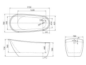 Kado Arc Freestanding Bath 1730mm x 780mm White