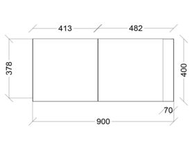 Kado Aspect Shaving Cabinet 900mm
