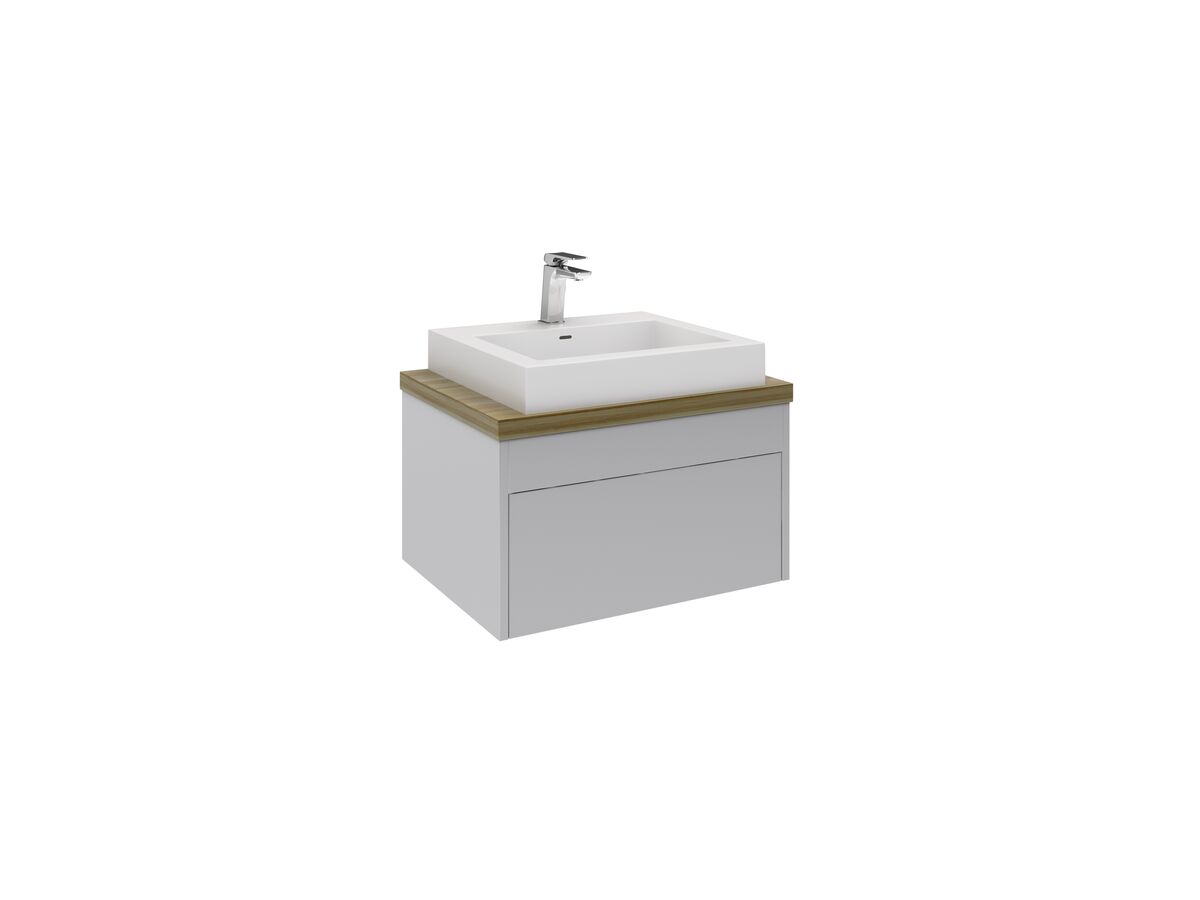 Acqua Wall Hung Vanity Unit 600mm Blackbutt Timber Top