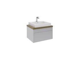 Acqua Wall Hung Vanity Unit 600mm Blackbutt Timber Top