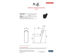 Specification Sheet - Milli Glance Robe Hook Only Black