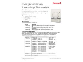 Specification Sheet - Honeywell Line Voltage Thermostats Xe60 T4360 T6360