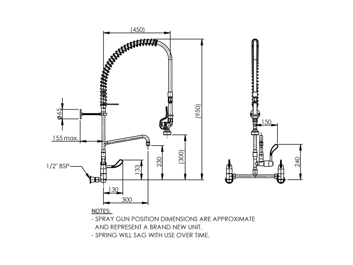 Adjustable Wall Exposed Jumper Valve Mixing Set with Pot Filler