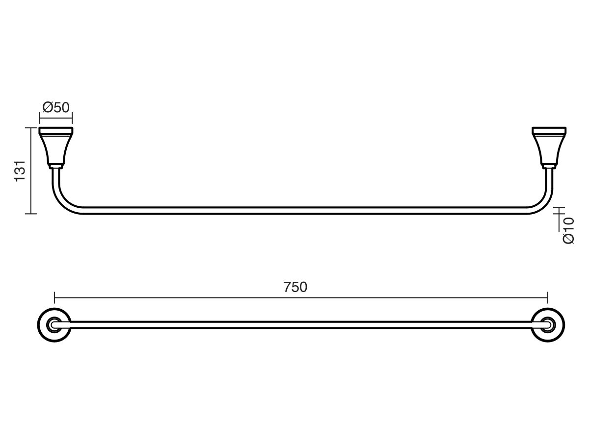 Kado Era Single Towel Rail 750mm Brushed Nickel from Reece