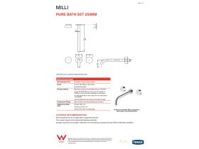 Technical Guide - Milli Pure Bath Set 250mm Matte Black