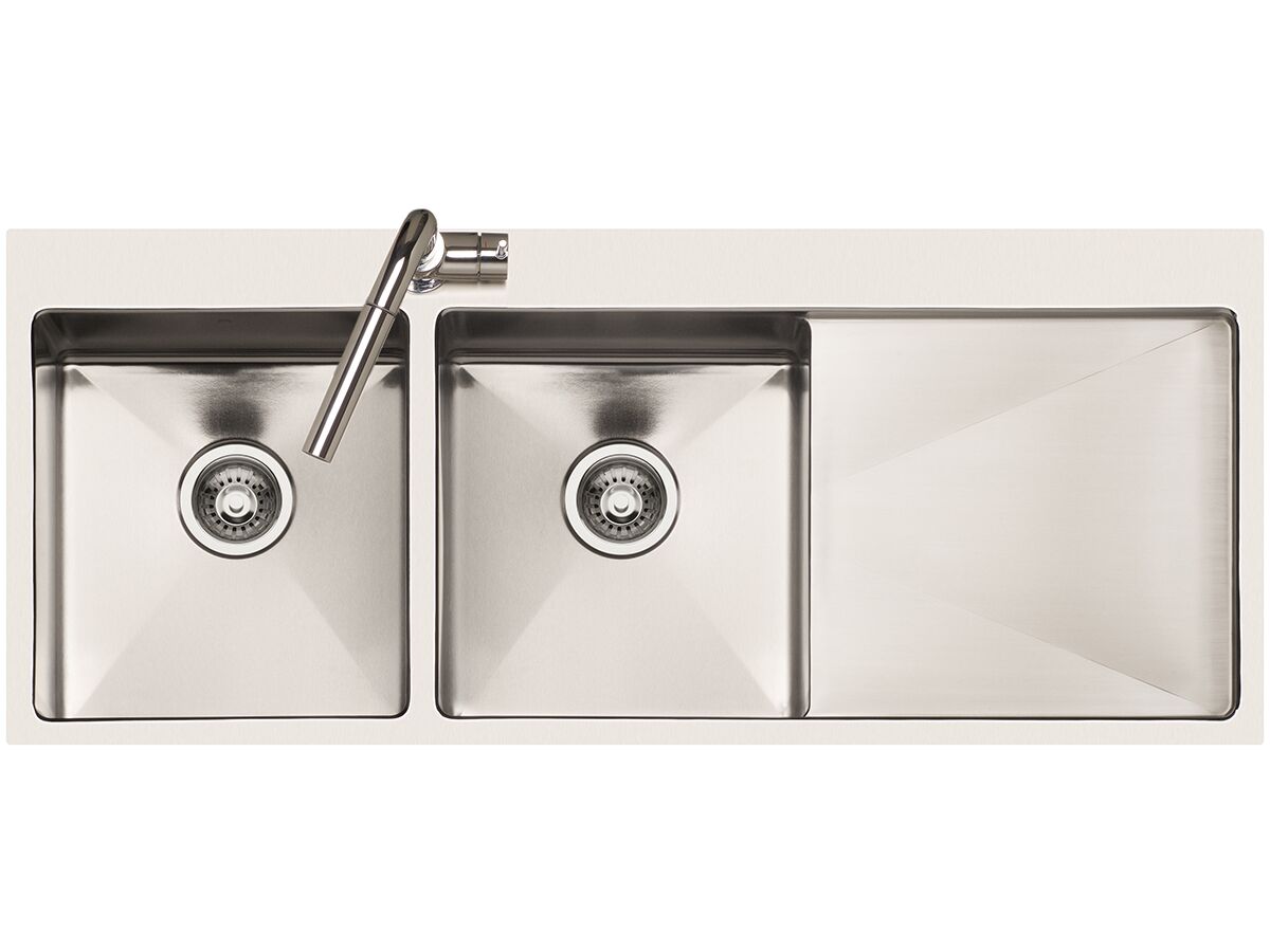 AFA Exact Double Bowl Inset Sink 1 Taphole Left Hand Bowl 1208mm