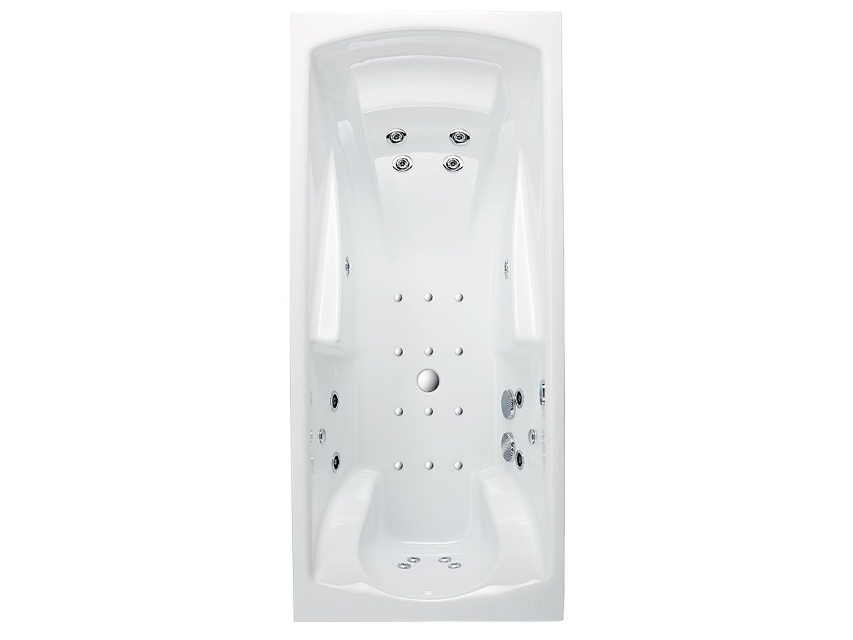 Omvivo Ergobath Classic Premium Spa, 6 Therapy Jets, 4 Harmony Jets, 4 Reflex Jets, 12 Hydro Air Jets 1800 x 800mm White