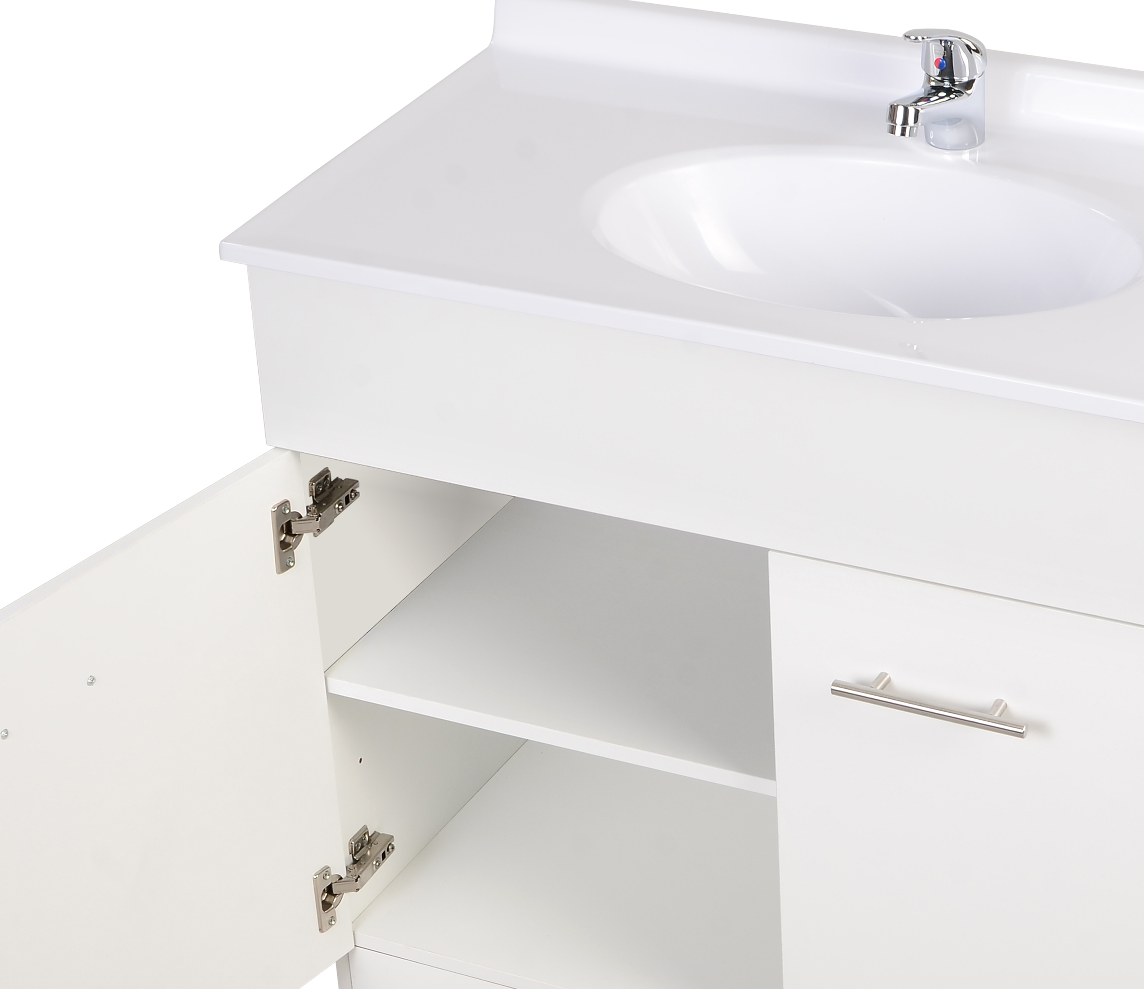 Base 2 Door Vanity Unit with Kick 1 Taphole 910mm White from Reece