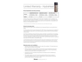 Warranty - Rinnai HydraHeat Hot Water Heat Pump