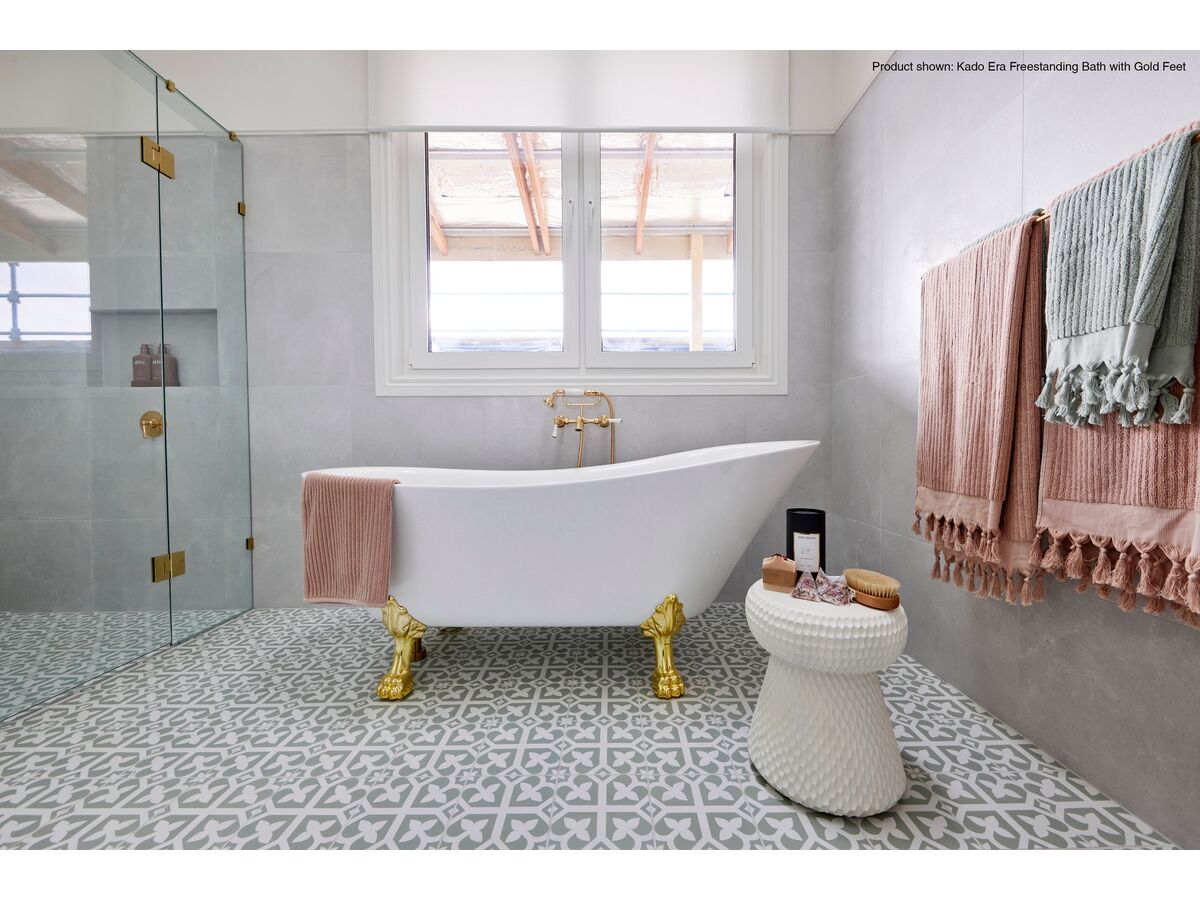 Kado Era Freestanding Bath 1700mm White with Chrome Claw Feet from Reece