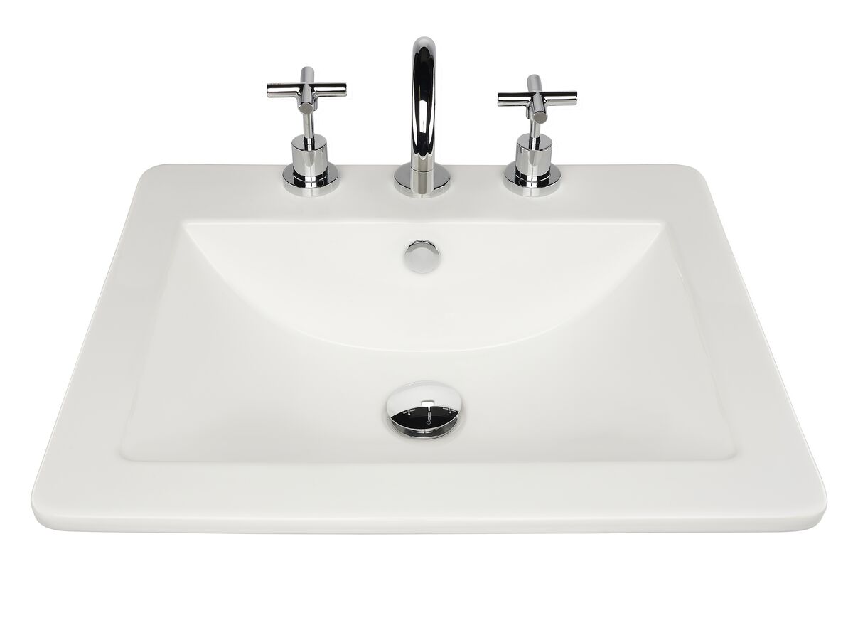 Posh Solus Vanity Basin 525 x 450mm 3 Taphole White from Reece