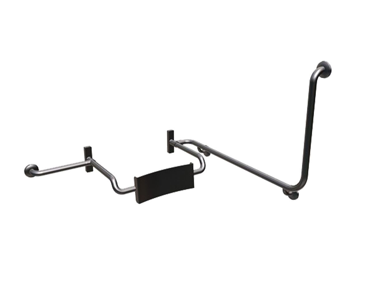 Britex Adjustable Backrest with Comb Left Hand Rail 90 Degree Stainless Steel