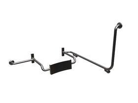 Britex Adjustable Backrest with Comb Left Hand Rail 90 Degree Stainless Steel