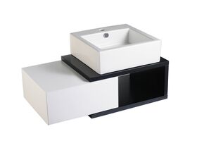 Mizu Bloc Wall Hung Vanity Unit No Basin 900mm Black/ White