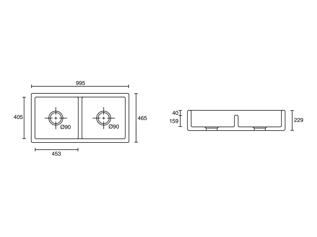 Shaws Preston 1000 Double Butler Sink from Reece