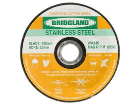 Bridgland Stainless Steel Cutting Disc 115mm x 1mm x 22mm