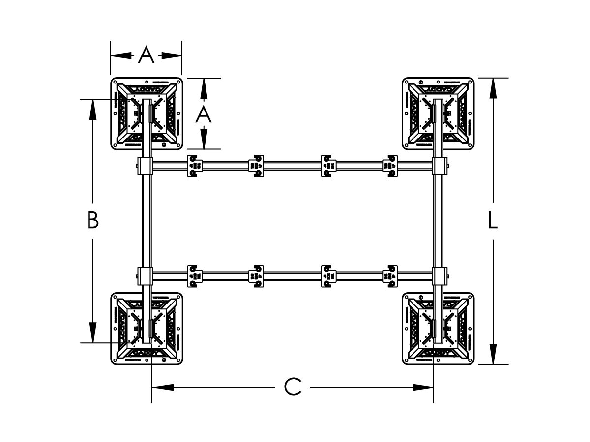 Caddy Pyramid Support Kit - 4 bases