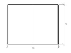 Rifco Tasman Double Mirror Cabinet 700mm x 750mm Double White