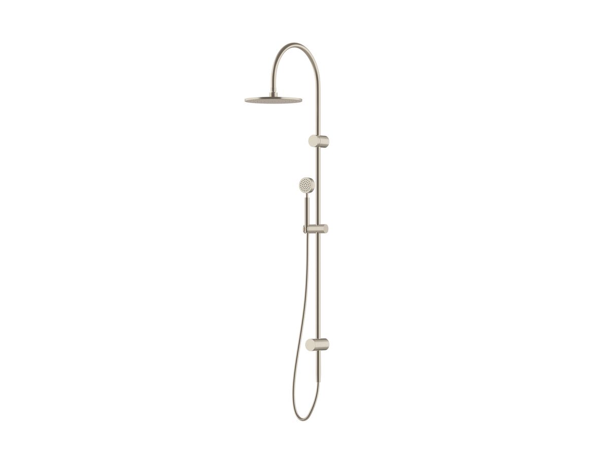 Milli Pure Twin Rail Shower 250mm Curved Brushed Nickel