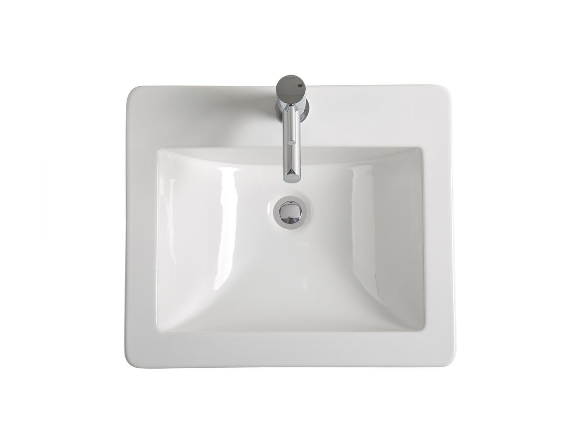 POSH Solus Vanity Basin 525 x 450mm 1 Taphole White