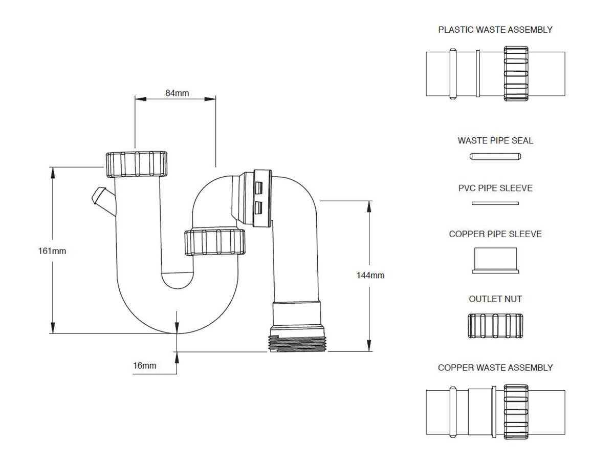 Dura Standard Combination S&P Trap 40mm from Reece