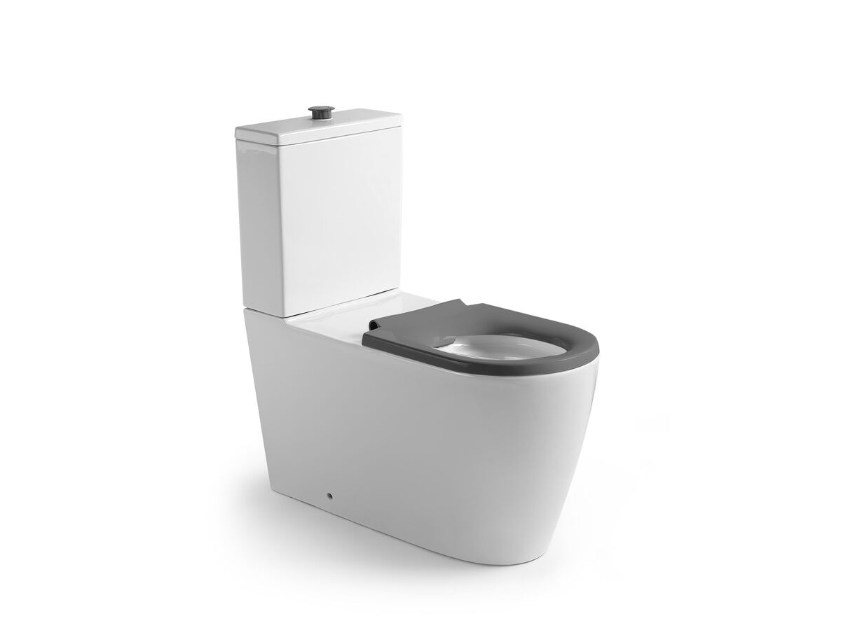 Wolfen Close Coupled Back to Wall Toilet Suite with Single Flap Seat 800mm Grey (4 Star)