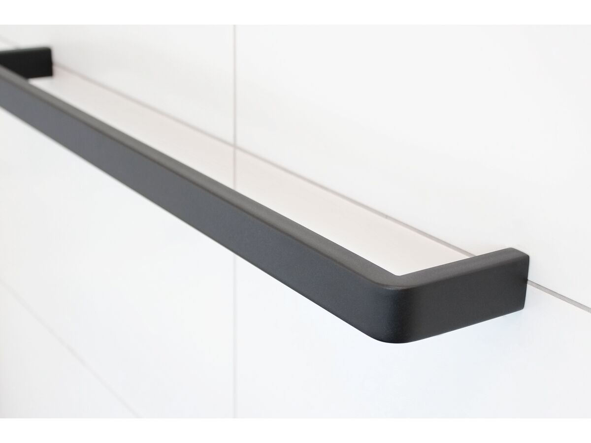 Milli Glance Slimline Heated Towel Rail 450 (Each) Black from Reece