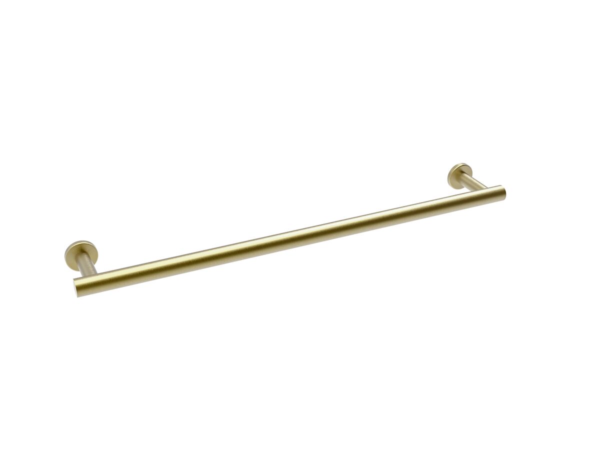 Mizu Drift Single Towel Rail 600mm Brushed Brass